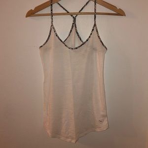 VS PINK White Racer Back Tank Top With Tribal Tim